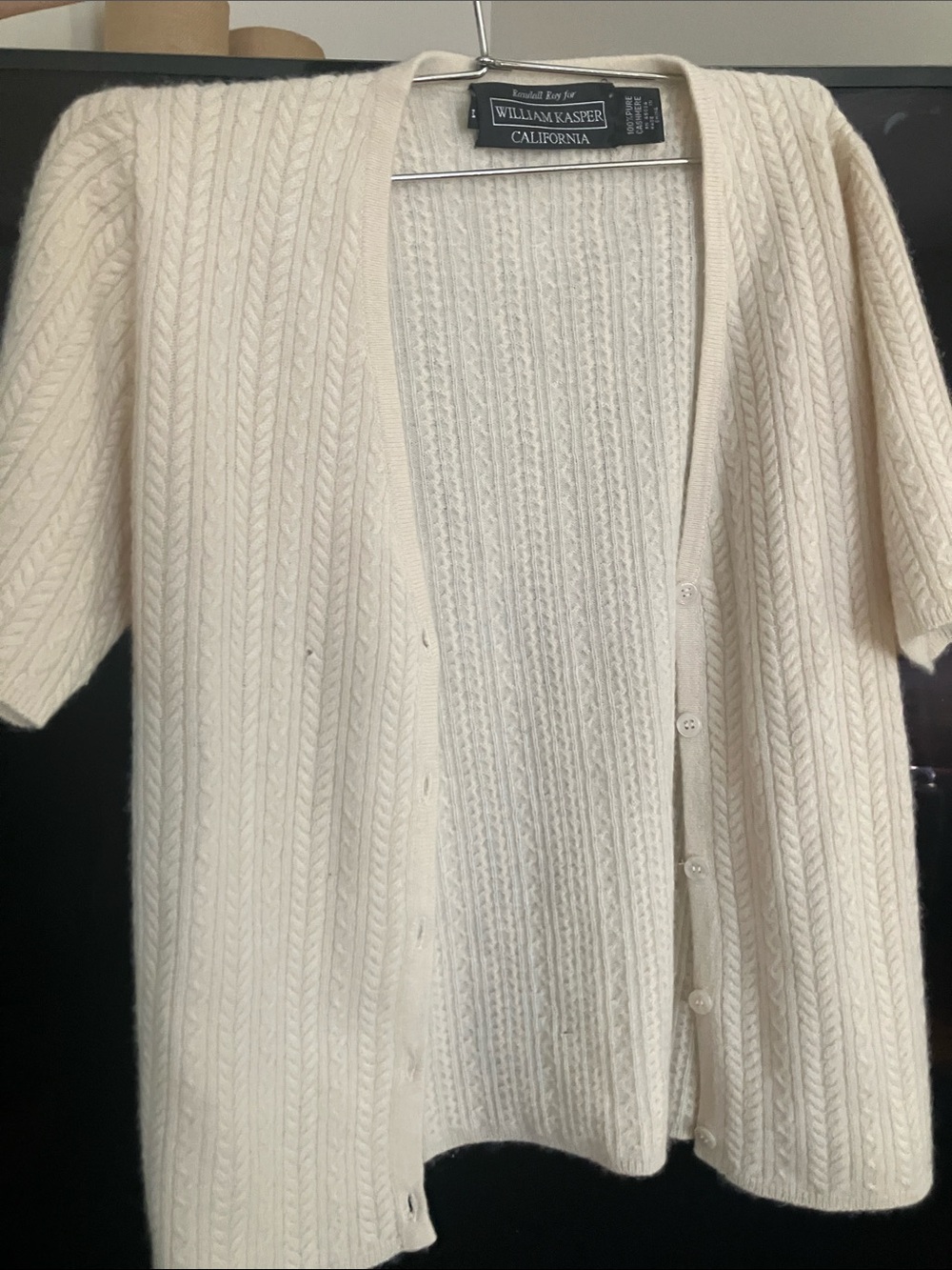 William Kasper light cashmere short sleeve cardigan - Picture 2 of 6